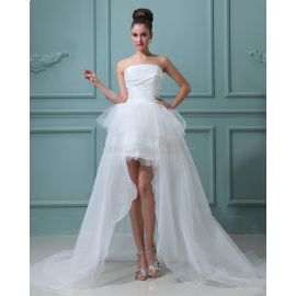 Trägerloser Ausschnitt Paillettenbesetztes Brautkleid mit Bordüre mit Applike