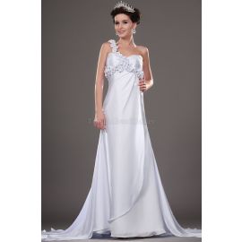 Etui Empire Taille luxus Brautkleid aus elastischer Satin