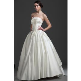 Duchesse-Linie Satin romantisches Brautkleid mit Tüll