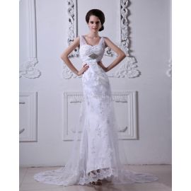 Meerjungfrau Stil Empire Taille romantisches Brautkleid mit Gericht Schleppe