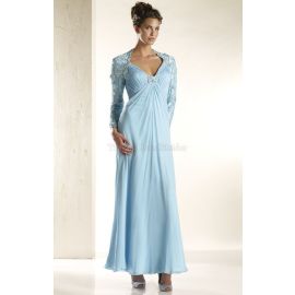 Empire Taille glamouröses Abendkleid mit Bordüre aus Chiffon