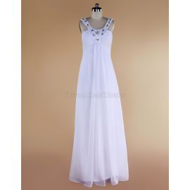 Plissiertes Elegantes Brautkleid ohne Ärmeln mit Sweep zug