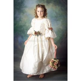 Juwel Ausschnitt Duchesse-Linie Taft knöchellanges Blumenmädchenkleid