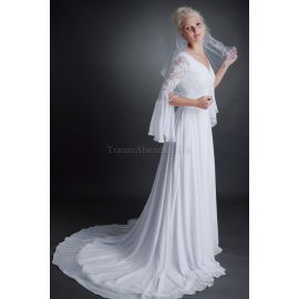 Extravagantes formelles Brautkleid mit Bordüre mit Gericht Schleppe
