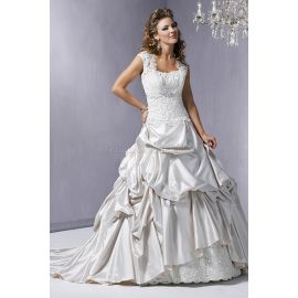 Kathedral Schleppe romantisches Brautkleid ohne Träger ohne Ärmeln