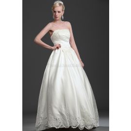 ärmellos elastischer Satin romantisches Brautkleid ohne Träger