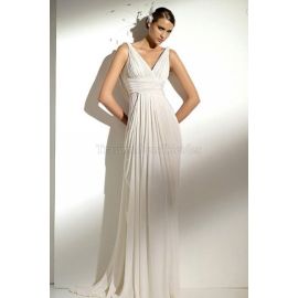A-Line V-Ausschnitt bezauberndes Brautkleid ohne Ärmeln