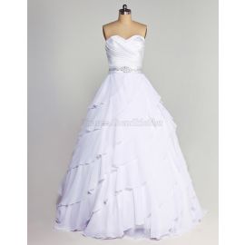 Prinzessin ärmellos romantisches Brautkleid mit mehrschichtigen Rüsche
