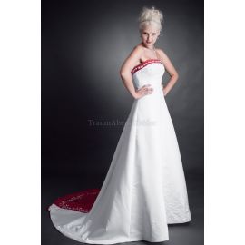 Vintage keine Taille luxus Brautkleid ohne Ärmeln