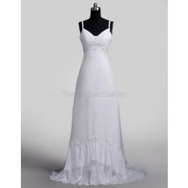 Spitze Reißverschluss Elegantes Brautkleid mit Rüschen