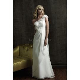 A-Line luxus Brautkleid aus Chiffon mit Plissierungen
