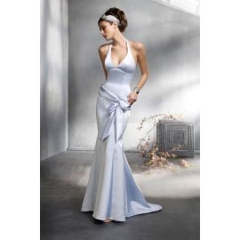 Meerjungfrau tiefe Taile bodenlanges informelles Brautjungfernkleid