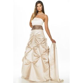 Glamour Trägerlos Satin Reißverschluss Brautkleider Ohne Schleppe
