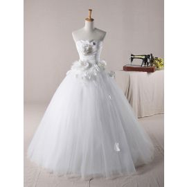 Glamouröse geraffte Brautkleider Tüll A-Linie mit Herz-Ausschnitt
