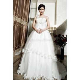 Empire Taille ein Träger romantisches Brautkleid aus Tüll