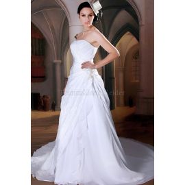 Natürliche Taile stilvolles Elegantes Brautkleid mit Falte Mieder