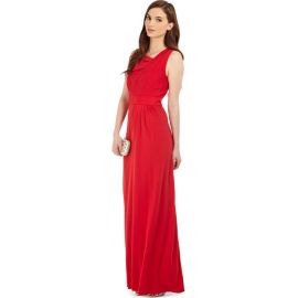 Elegante Abendkleider A-Linie Satin Lang Rot mit Trägern
