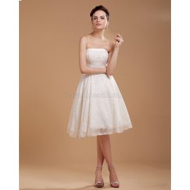 Trägerloser Ausschnitt elastischer Satin romantisches Brautkleid mit Applike