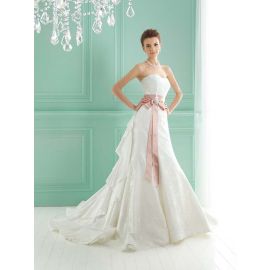 Glamour A-Linie farbige Brautkleider Spitze mit Gürtel