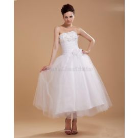 Prinzessin plissiertes romantisches Brautkleid aus elastischer Satin