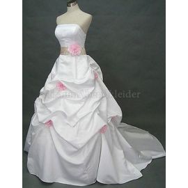 Trägerlos natürliche Taile romantisches Brautkleid mit Gürtel