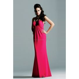 V-Ausschnitt glamouröses Abendkleid mit Empire Taille aus Chiffon