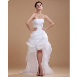 Perlenbesetztes Sweep Zug romantisches Brautkleid ohne Träger