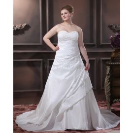 Duchesse-Linie romantisches Brautkleid aus Spitze für Übergröße