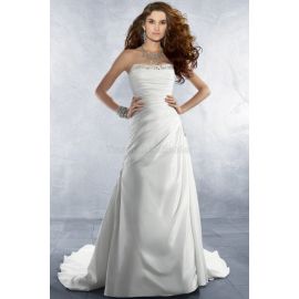 A-Line Taft schlichtes Brautkleid mit Seite Drapierung