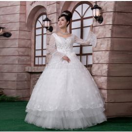 Prinzessin Organza natürliche Taile Brautkleid aus Tüll