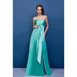 Sweep Zug ärmellos Elegantes Abendkleid aus elastischer gewebter Satin