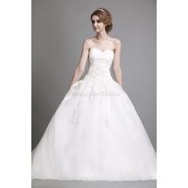 Prinzessin Organza romantisches Brautkleid mit tiefer Taille