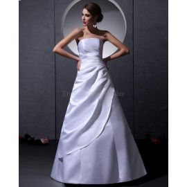 A-Line ärmellos pompöse Brautkleid aus Satin