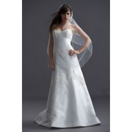 A-Line Satin stilvolles Brautkleid mit Knöpfen