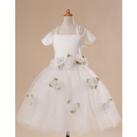 Prinzessin mini Blumenmädchenkleid aus Satin mit Schmetterlingsknoten