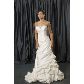 A-Linie ärmellos bodenlanges Brautkleid aus Taft
