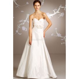 A-Line glamouröses Brautkleid mit Gericht Schleppe mit Blume