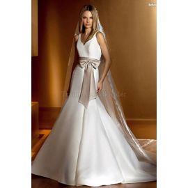 A-Line breiter Träger sexy Brautkleid mit Kapelle Schleppe