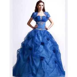 Glamouröse Petticoat kleider Blau mit Bolero
