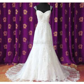 Herz-Ausschnitt romantisches Brautkleid aus Tüll mit Kapelle Schleppe