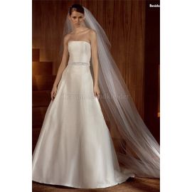 A-Line modisches Brautkleid mit Sweep zug mit Perlen
