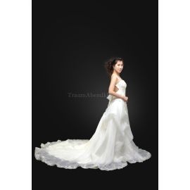Rückenfreies romantisches Brautkleid mit Applike mit Quadrat Ausschnitt