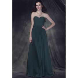 Elegante Brautjungfernkleider dunkelgrün A-Linie Chiffon