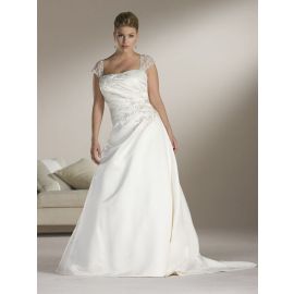 Glamouröse Brautkleider große größen A-Linie mit Bolero