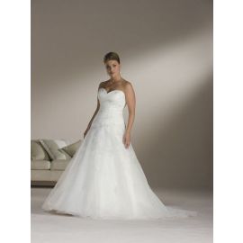 Traumhafte Brautkleider Tüll große größen Weiß mit Ärmeln