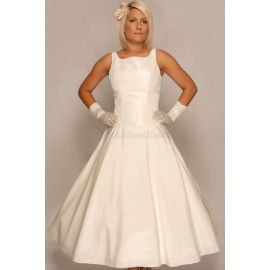 Schaufel-Ausschnitt einfaches Modern Brautkleid aus Taft