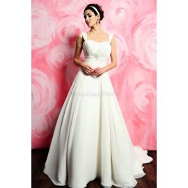 Gerüschtes sexy romantisches Brautkleid mit Kathedraler Schleppe
