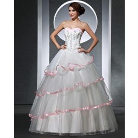 Prinzessin romantisches swing Brautkleid aus elastischer Satin