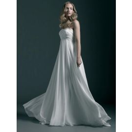 Elegante geraffte Brautkleider für Schwangere Chiffon Empire