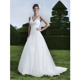 Sexy Brautkleid Weiß A-Linie rückenfrei mit Trägern